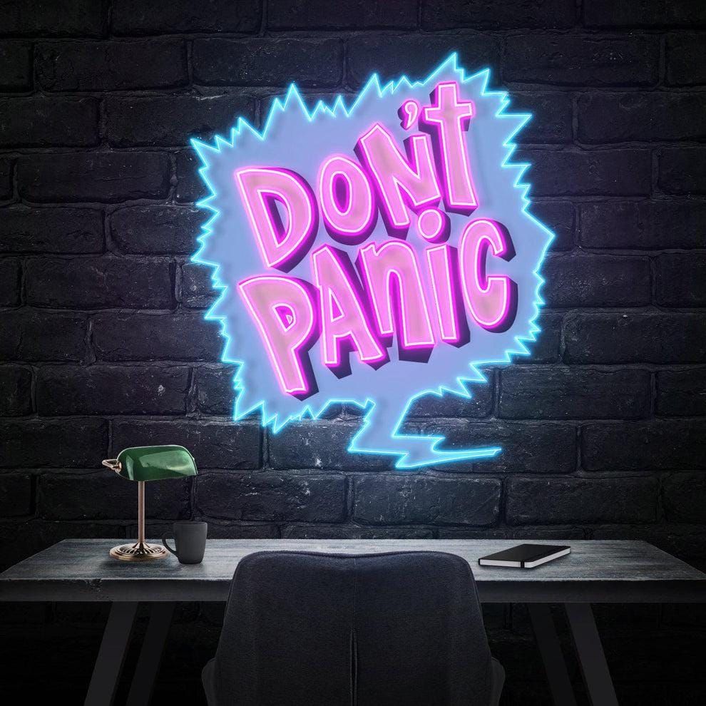 Don't Panic UV Art LED Neon Sign by LEDNeons - designed for modern wall décor and party lighting.