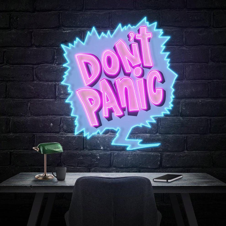 Don't Panic UV Art LED Neon Sign by LEDNeons - designed for modern wall décor and party lighting.