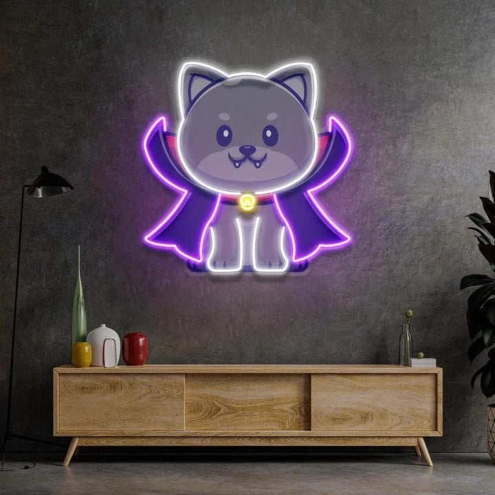 Dracula Dog Halloween LED Neon Sign by LEDNeons