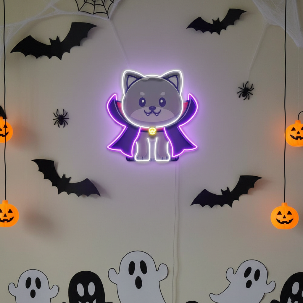 Dracula Dog Halloween LED Neon Sign by LEDNeons 