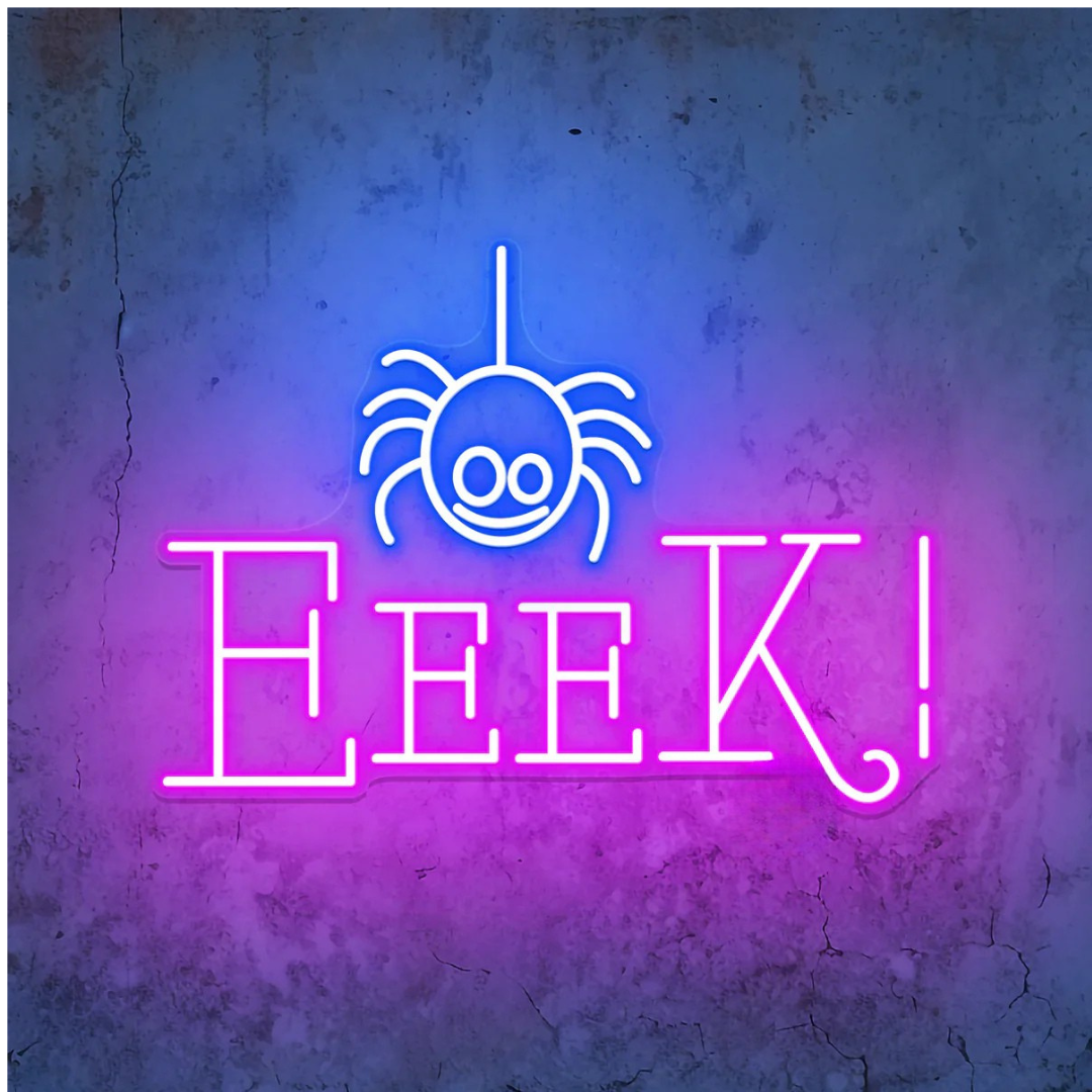 Eeek Spider Halloween LED Neon Sign by LEDNeons - fun and eerie light-up décor for Halloween celebrations