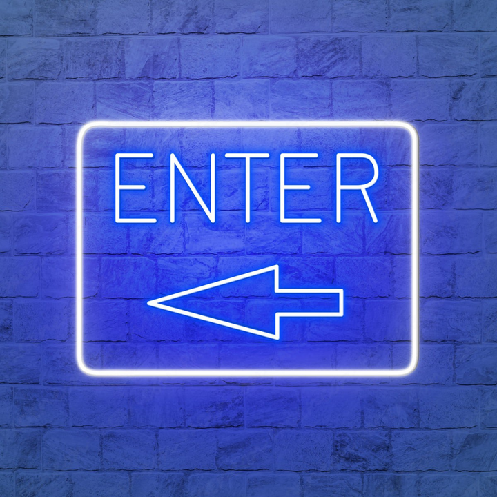 Enter with Arrow Business Neon Sign by LEDNeons - Boost visibility to your Entrance with this Neon Sign