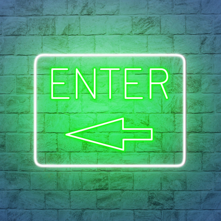 Enter with Arrow Business Neon Sign by LEDNeons -  Boost visibility to your Entrance with this Neon Sign
