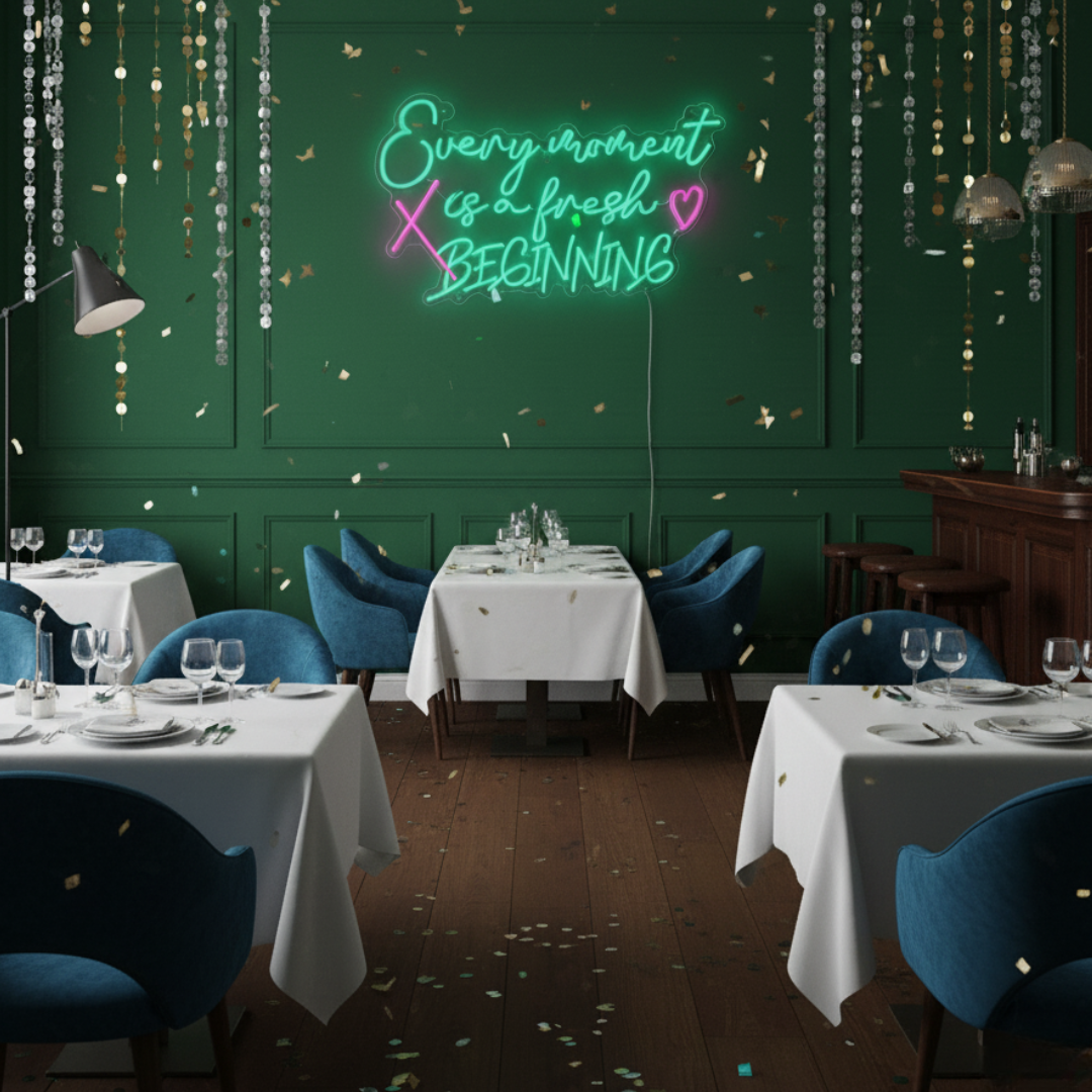 Every Moment is a Fresh Beginning New Year Neon Sign by LEDNeons – Inspirational New Year LED Wall Light