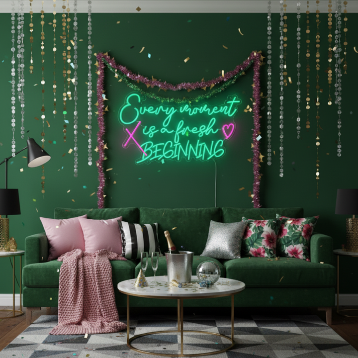 Every Moment is a Fresh Beginning New Year Neon Sign by LEDNeons – Inspirational New Year LED Wall Light
