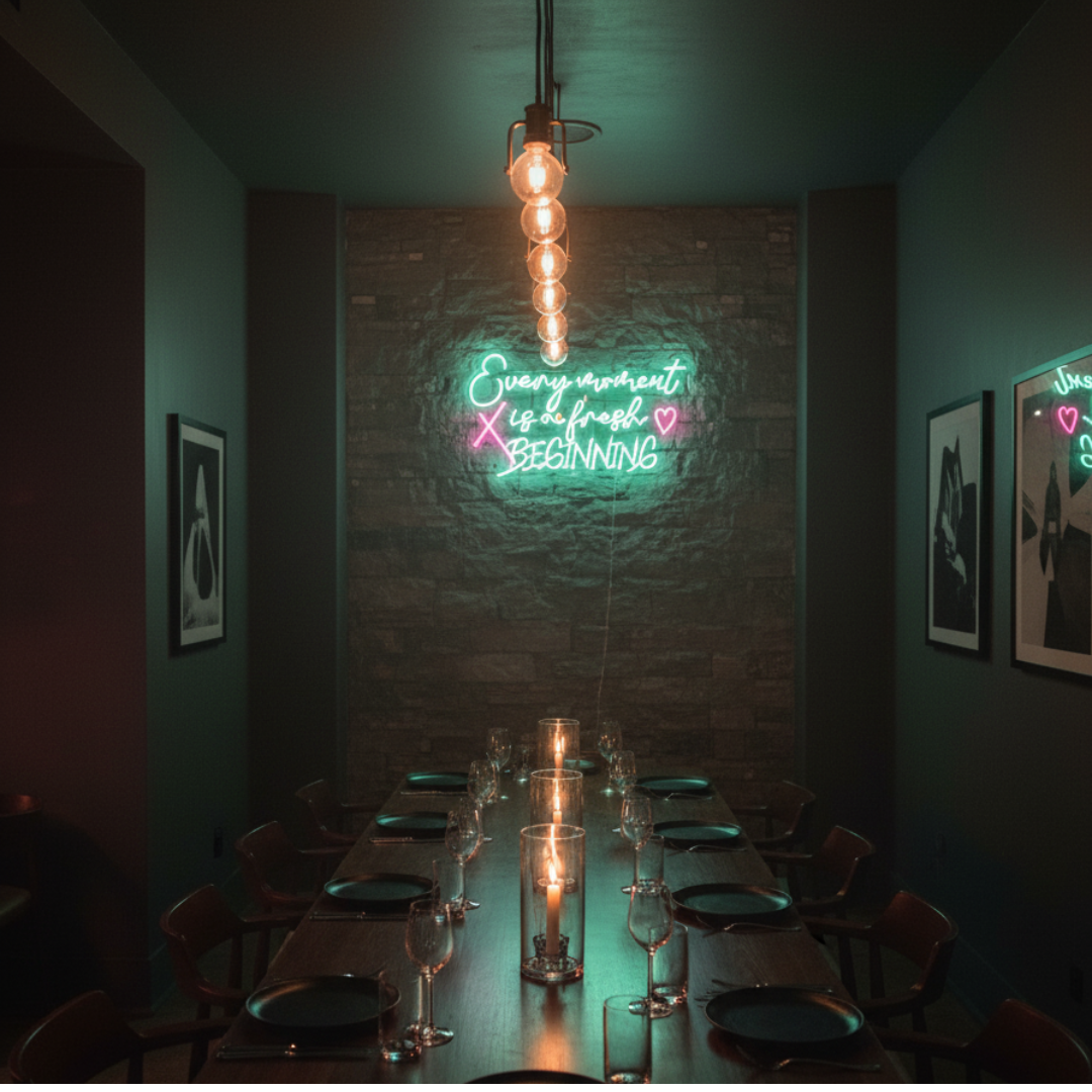 Every Moment is a Fresh Beginning New Year Neon Sign by LEDNeons – Inspirational New Year LED Wall Light