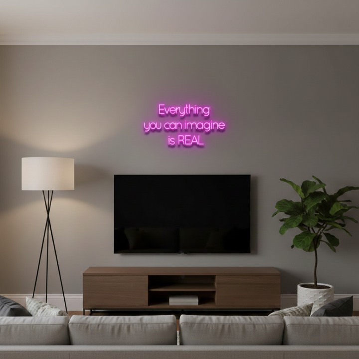 Everything You Can Imagine Is Real Motivational LED Neon Sign by LEDNeons for creative and inspirational room décor