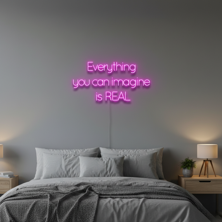 Everything You Can Imagine Is Real Motivational LED Neon Sign by LEDNeons for creative and inspirational room décor