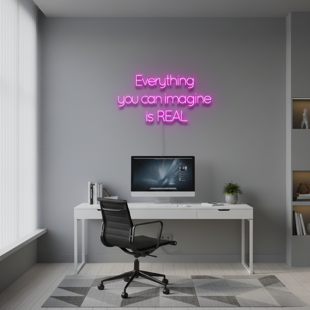 Everything You Can Imagine Is Real Motivational LED Neon Sign by LEDNeons for creative and inspirational room décor