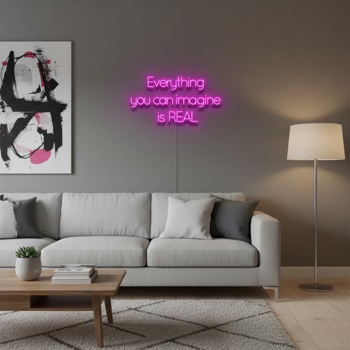 Everything You Can Imagine Is Real Motivational LED Neon Sign by LEDNeons for creative and inspirational room décor