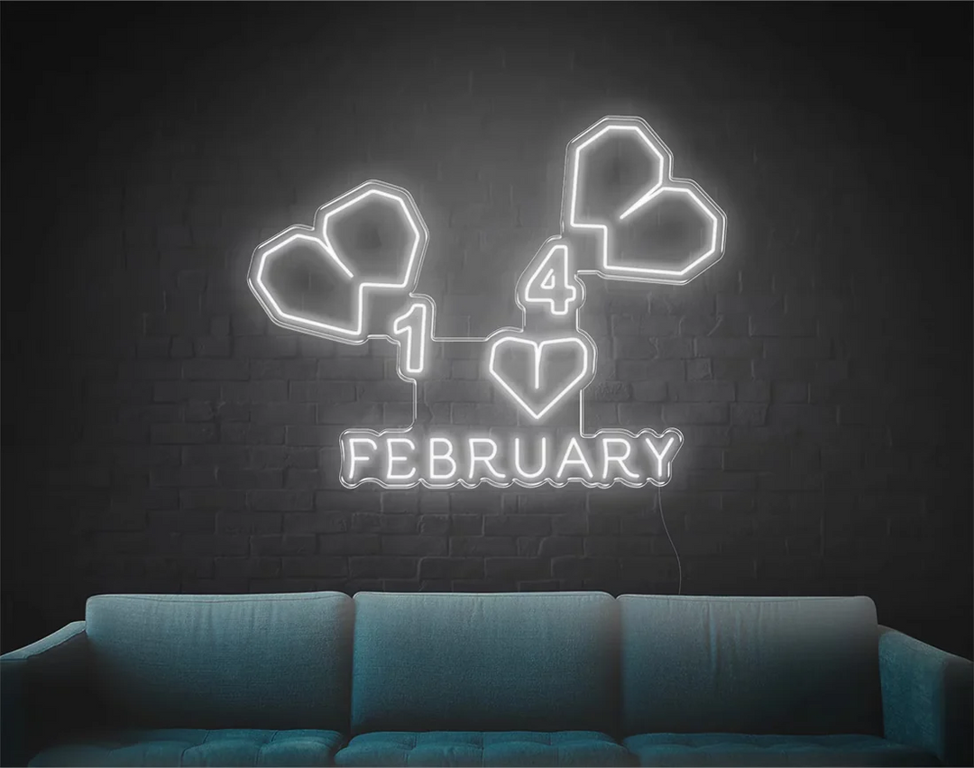 February Valentine's Day LED Neon Sign by LEDNeons - adding warmth to any space - cool white 