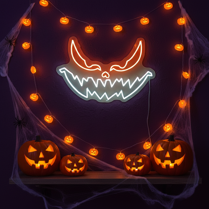 Face Halloween LED Neon Sign by LEDNeons - perfect décor for Halloween parties and haunted houses