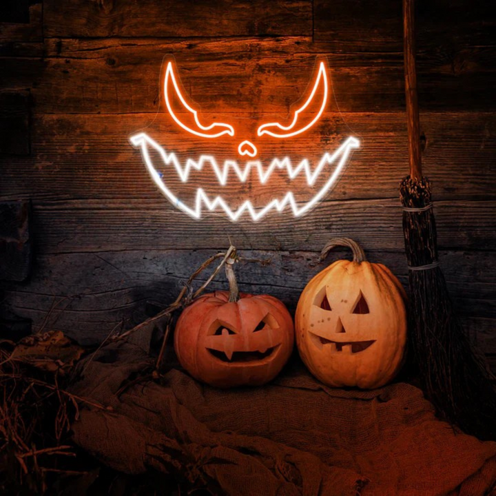 Face Halloween LED Neon Sign by LEDNeons - perfect décor for Halloween parties and haunted houses.