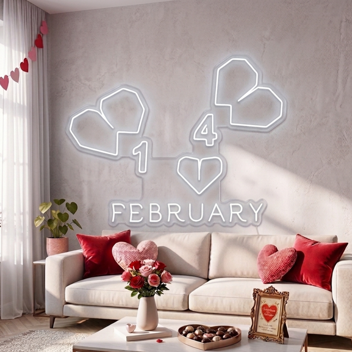 February 14 Valentine's Day Neon Sign by LEDNeons