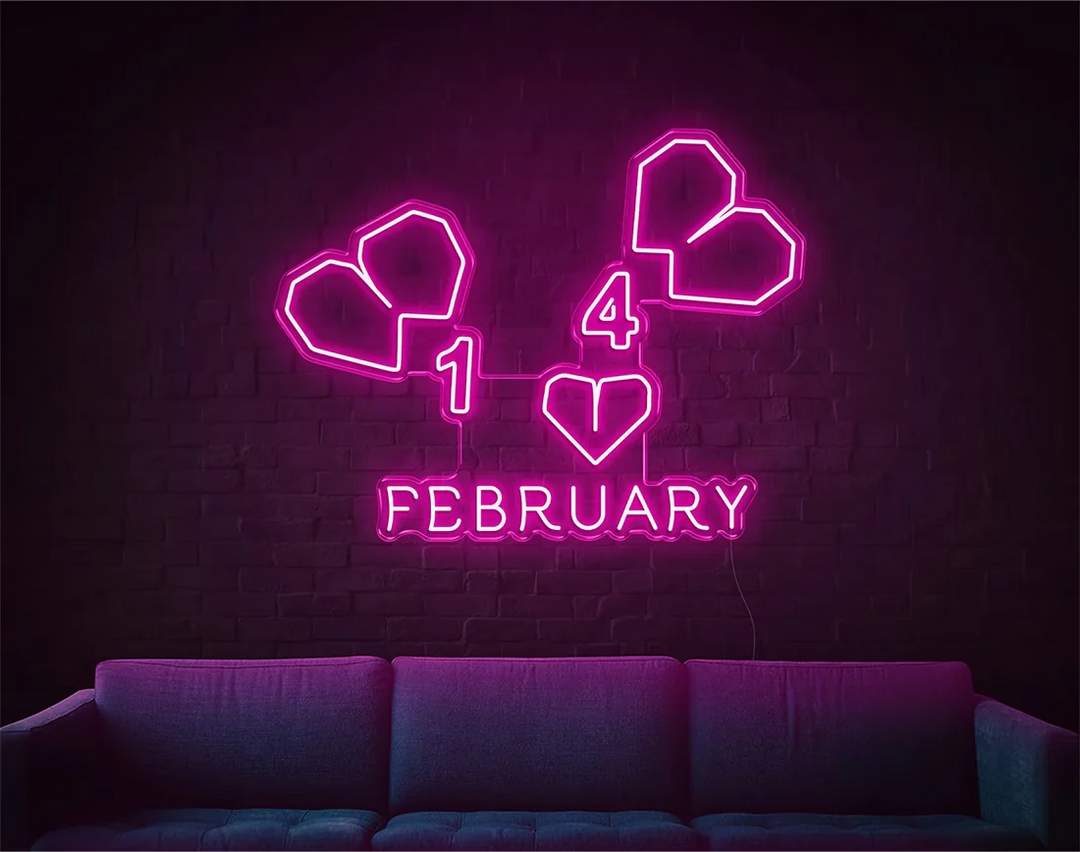 February Valentine's Day LED Neon Sign by LEDNeons - adding warmth to any space - hot pink