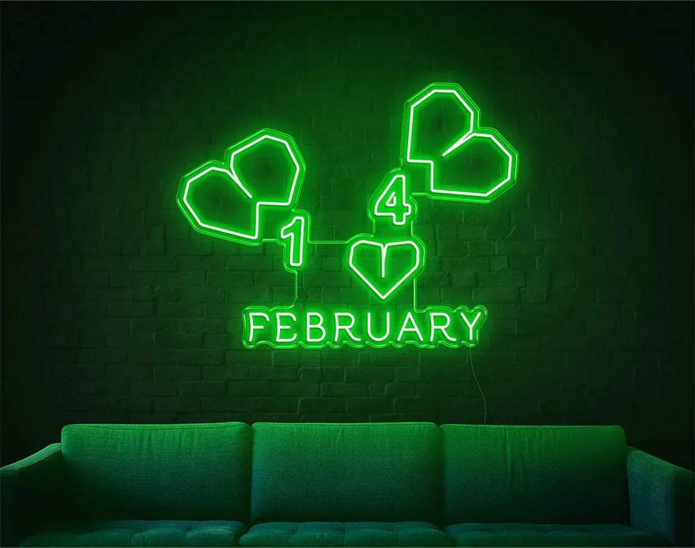 February Valentine's Day LED Neon Sign by LEDNeons - adding warmth to any space - Green