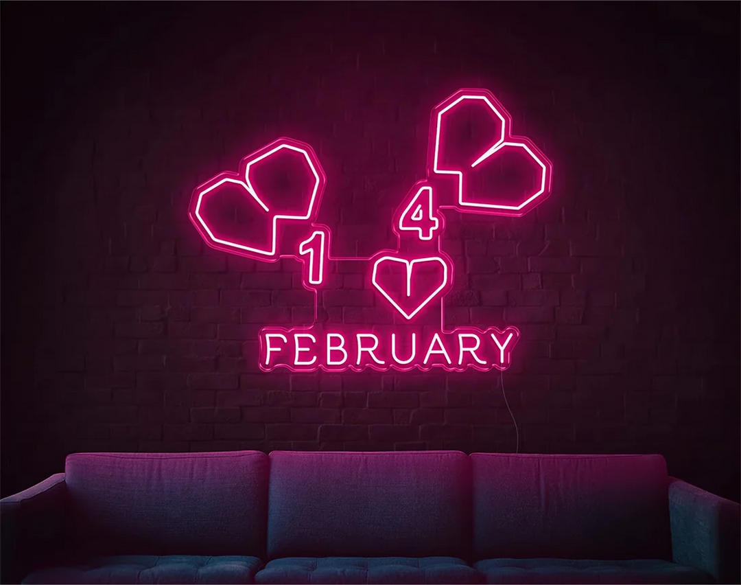 February Valentine's Day LED Neon Sign by LEDNeons - adding warmth to any space  - Pink