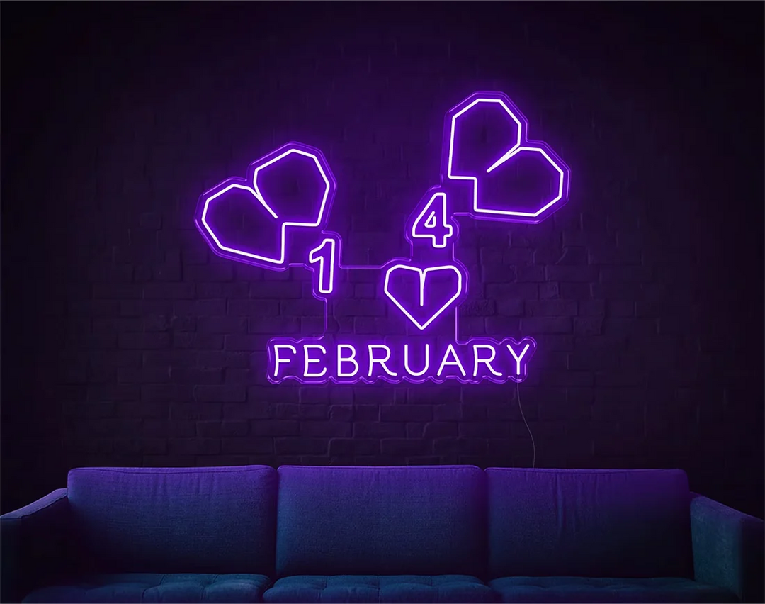 February Valentine's Day LED Neon Sign by LEDNeons - adding warmth to any space - Purple
