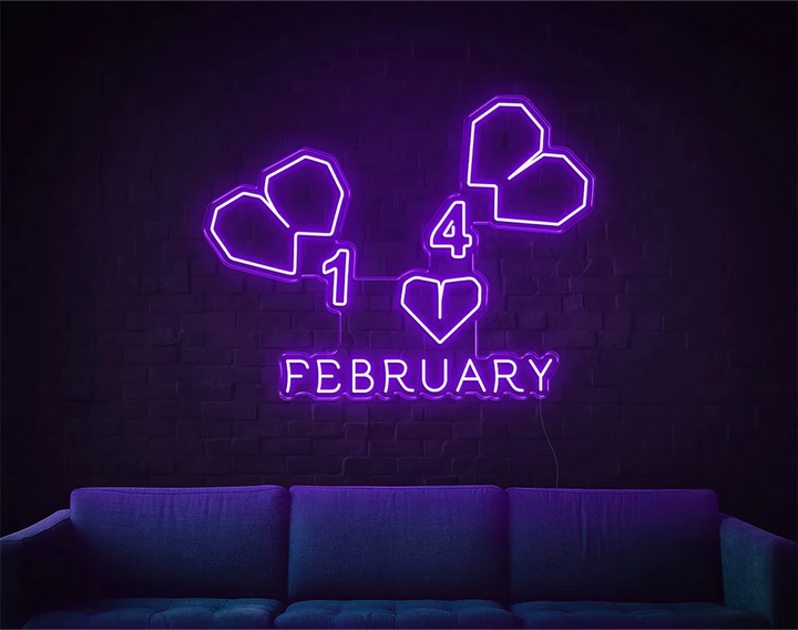February Valentine's Day LED Neon Sign by LEDNeons - adding warmth to any space - Purple