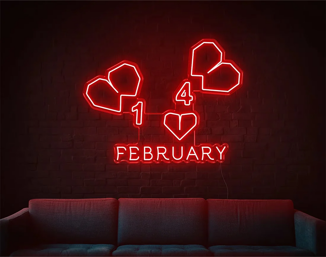February Valentine's Day LED Neon Sign by LEDNeons - adding warmth to any space - Red