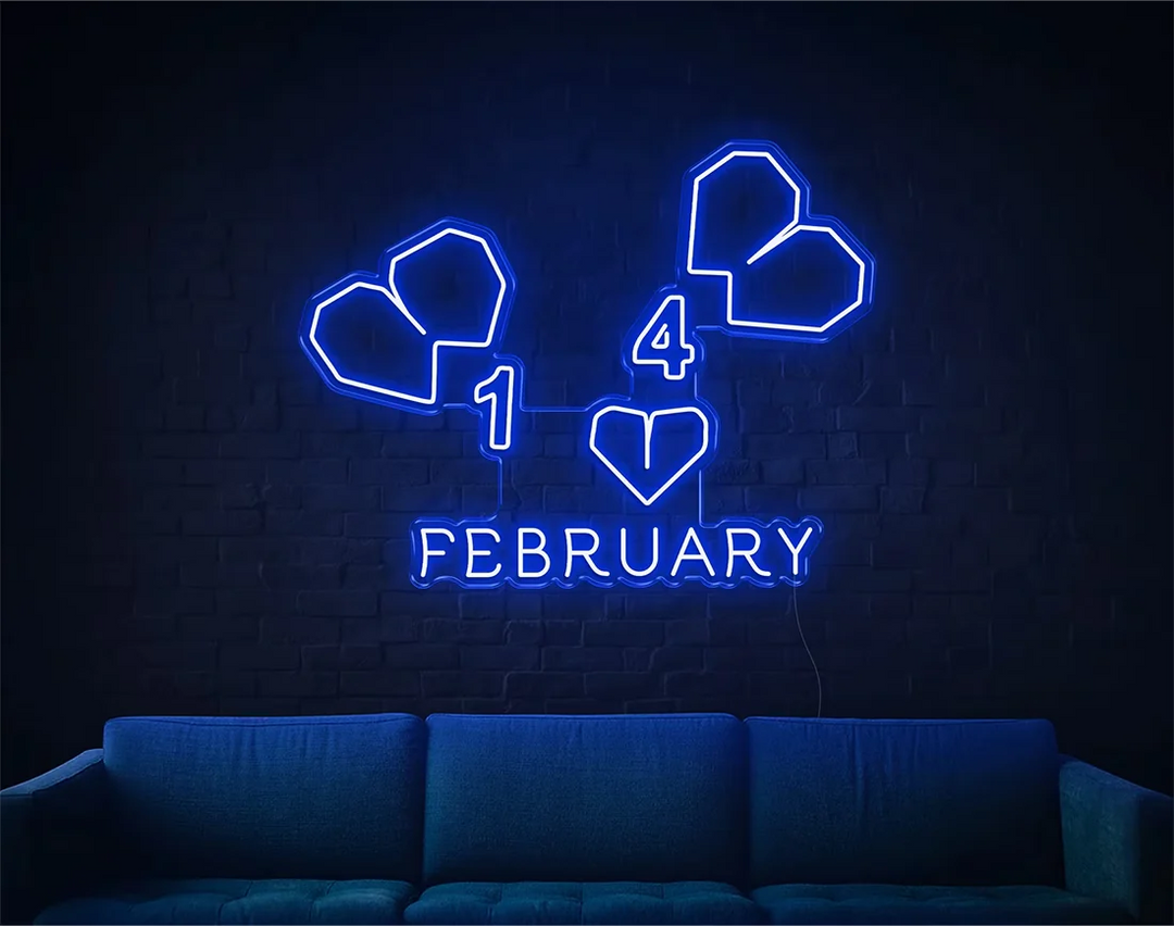 February Valentine's Day LED Neon Sign by LEDNeons - adding warmth to any space Blue 