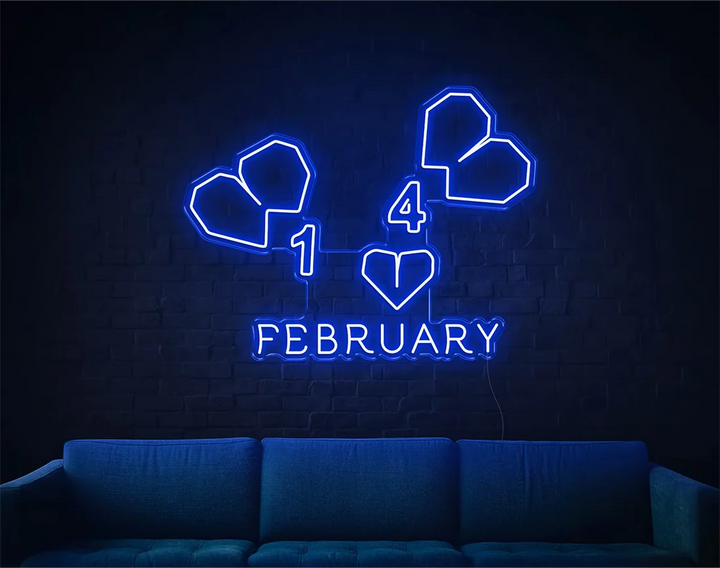 February Valentine's Day LED Neon Sign by LEDNeons - adding warmth to any space Blue 