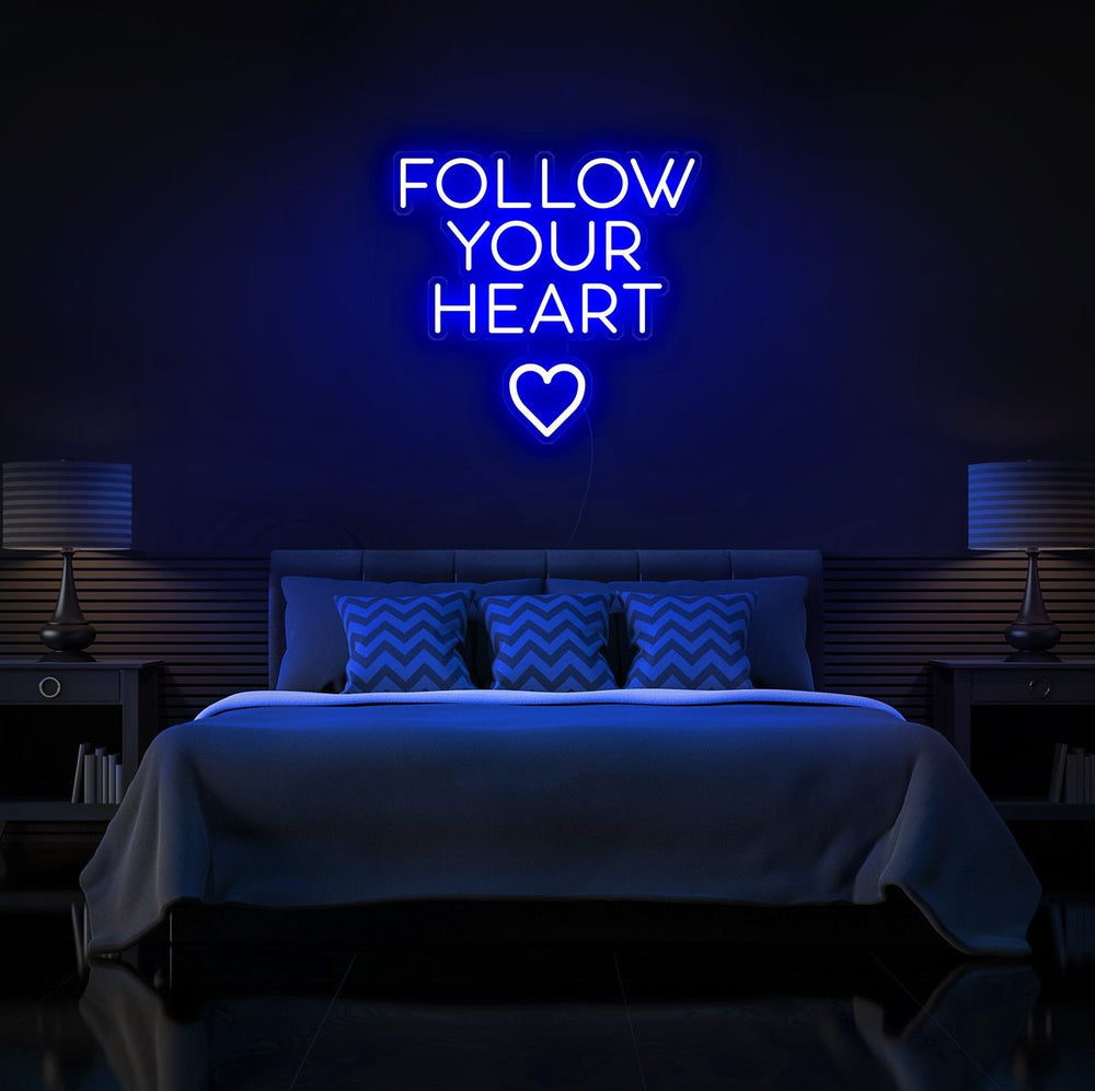 Follow Your Heart Motivational LED Neon Sign by LEDNeons for romantic and inspirational home décor