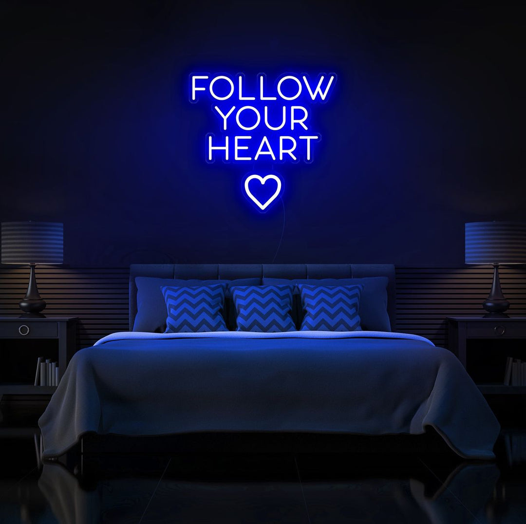 Follow Your Heart Motivational LED Neon Sign by LEDNeons for romantic and inspirational home décor