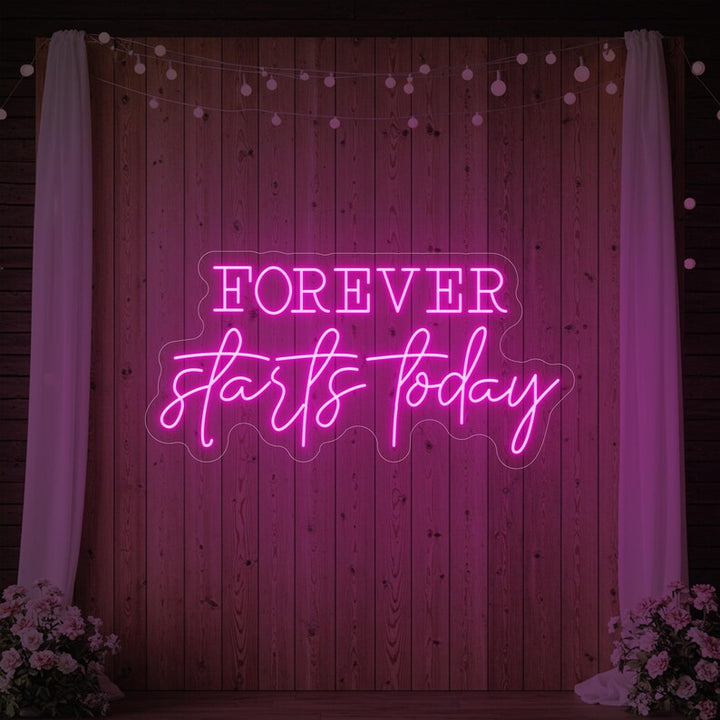 Forever Start Today Wedding LED Neon Sign By LEDNeons - Pink 
