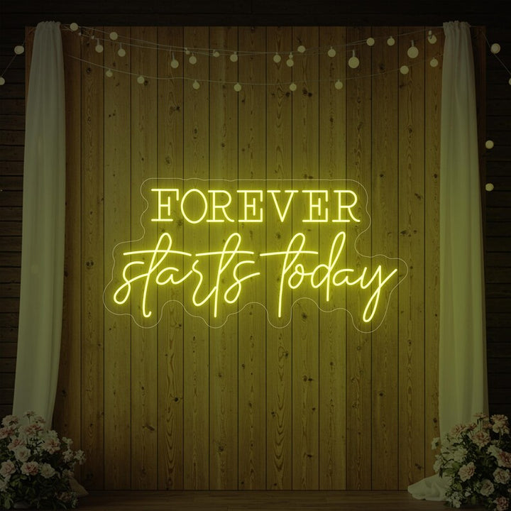 Forever Start Today Wedding LED Neon Sign by LEDNeons - yellow 