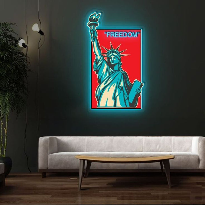 Freedom UV Art LED Neon Sign by LEDNeons - symbolizing independence and modern wall décor style. 