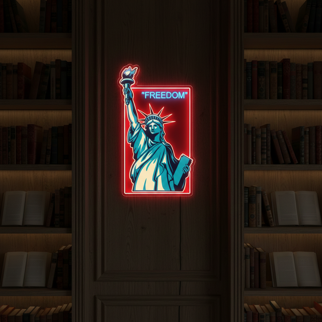 Freedom UV Art LED Neon Sign by LEDNeons - symbolizing independence and modern wall décor style. 