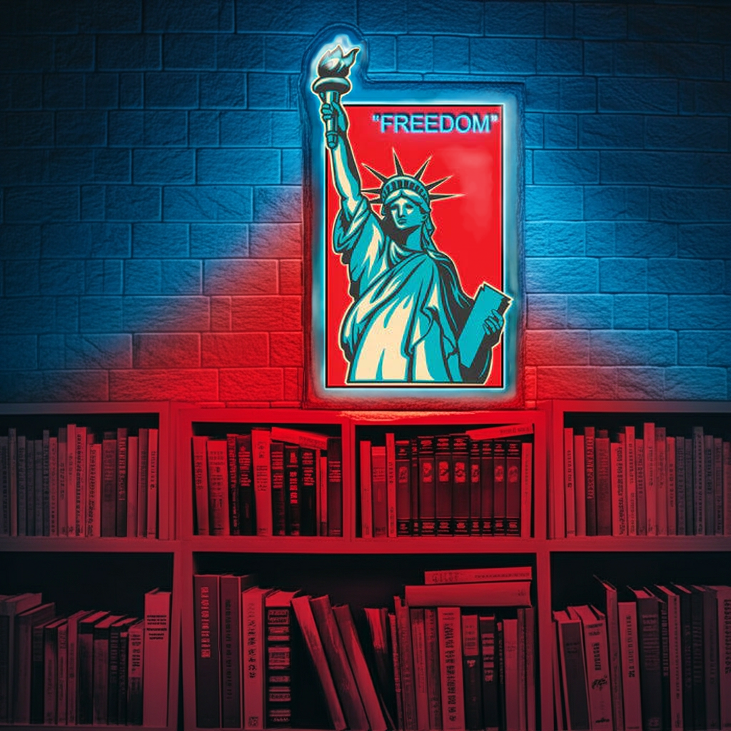 Freedom UV Art LED Neon Sign by LEDNeons - symbolizing independence and modern wall décor style. 