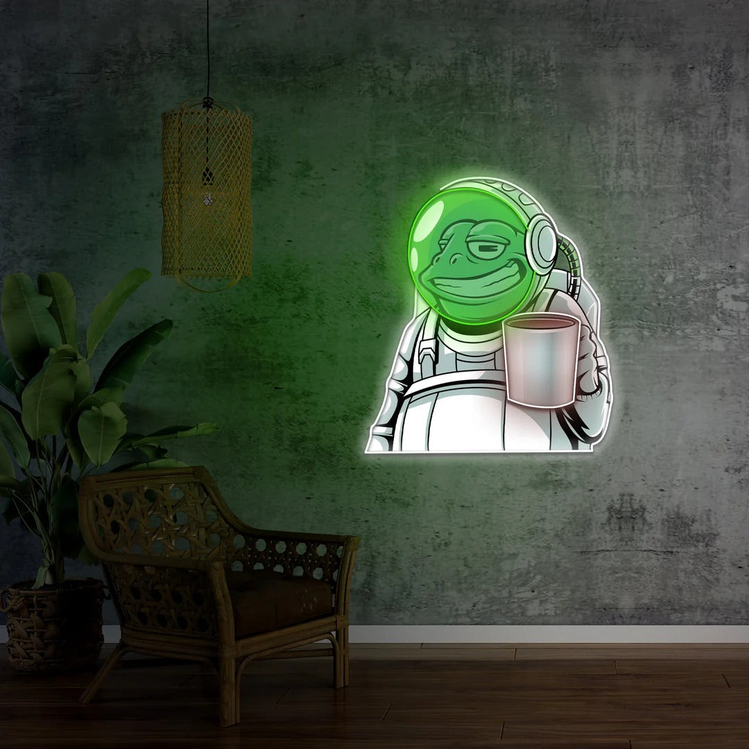  "Frog Astronaut Star" Neon artwork by LedNeons.com