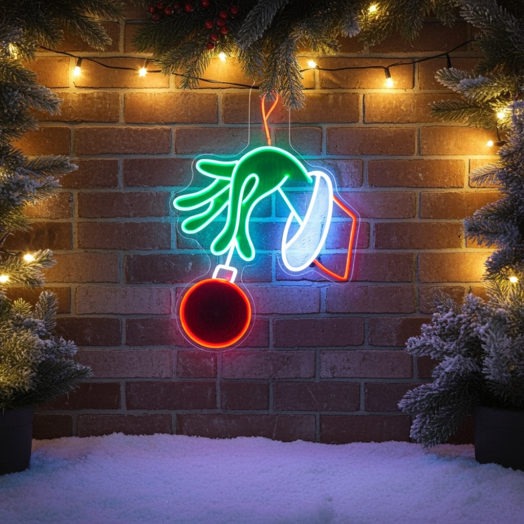 Funny Christmas Neon Sign by LEDNeons - illuminated in vibrant neon lights. 