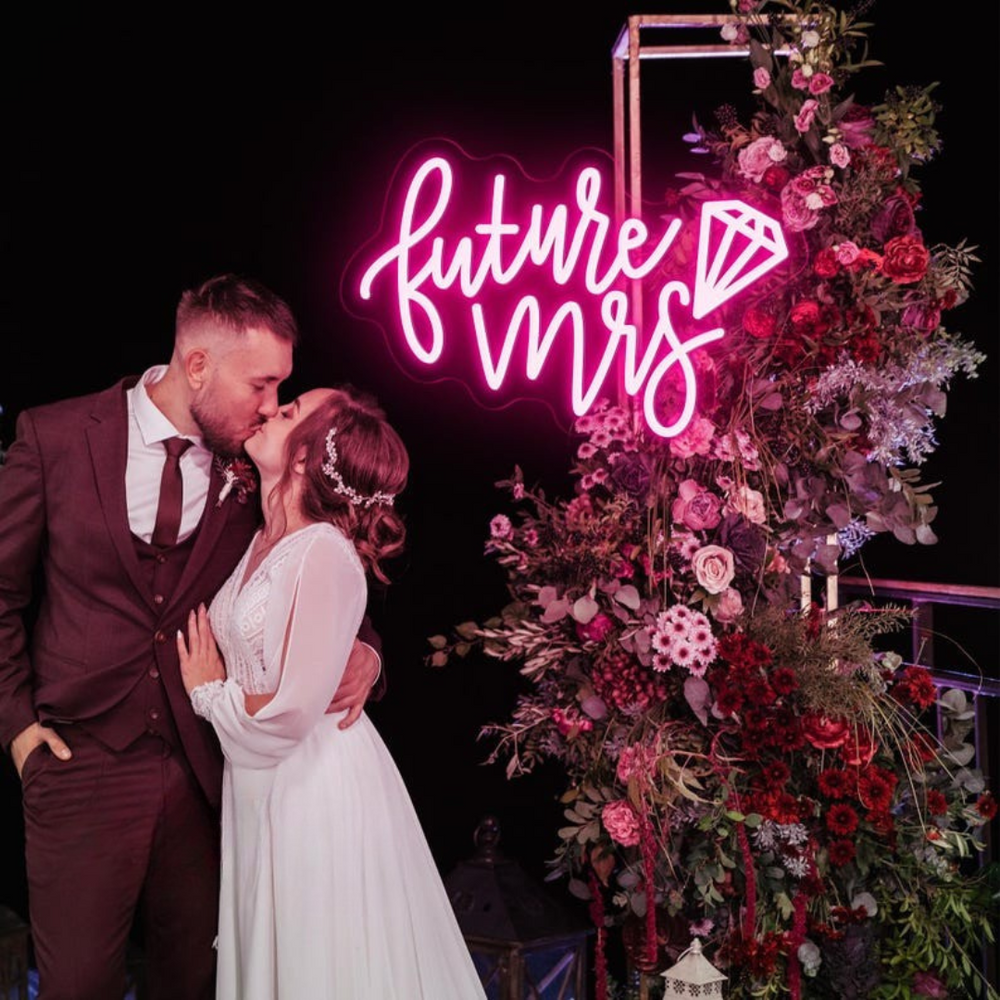 Future Mrs Wedding LED Neon Sign by LEDNeons  - Stylish light-up sign, adding charm to bridal showers and wedding events.