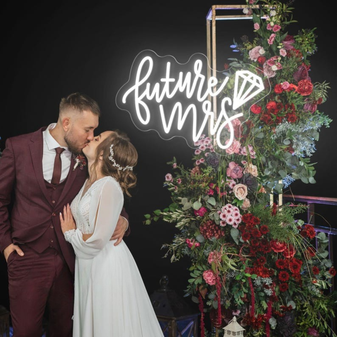 Future Mrs Wedding LED Neon Sign by LEDNeons  - Stylish light-up sign, adding charm to bridal showers and wedding events.