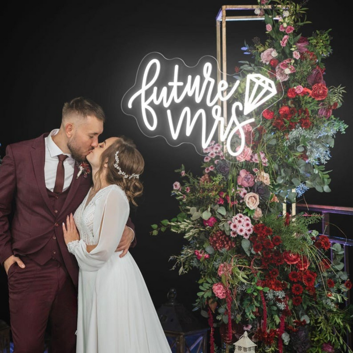 Future Mrs Wedding LED Neon Sign by LEDNeons  - Stylish light-up sign, adding charm to bridal showers and wedding events.