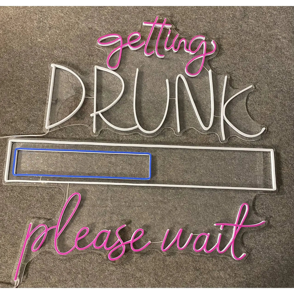 Getting Drunk Please Wait Halloween LED Neon Sign by LEDNeons - Light off