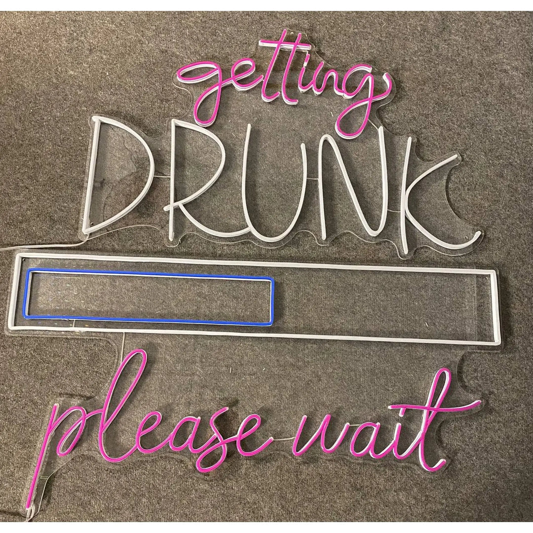 Getting Drunk Please Wait Halloween LED Neon Sign by LEDNeons - Light off