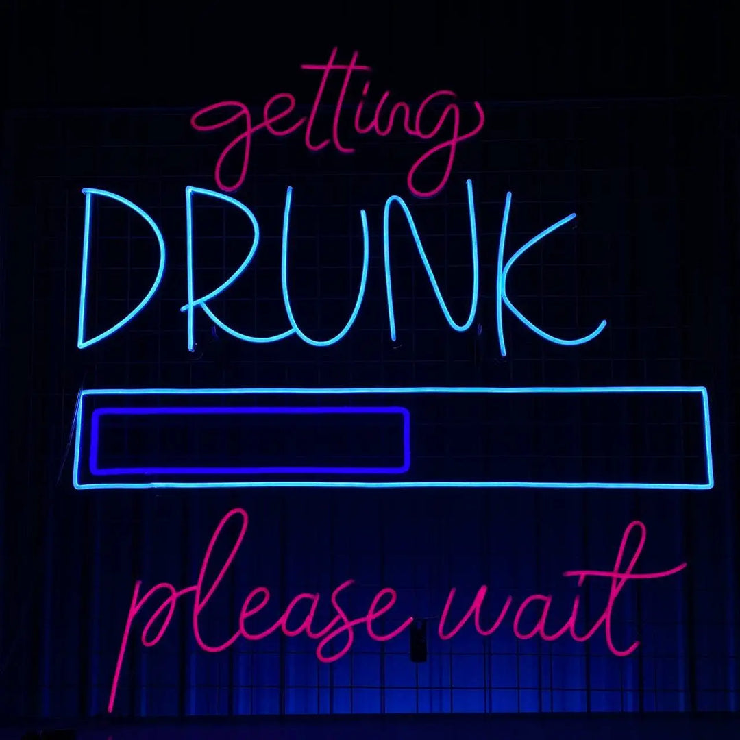 Getting Drunk Please Wait Halloween LED Neon Sign by LEDNeons - Light on