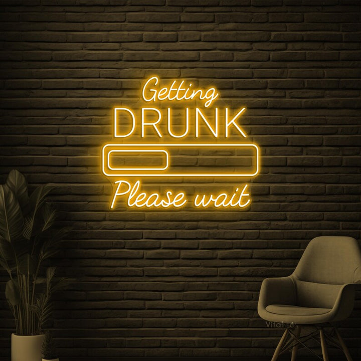 Getting Drunk Please Wait Halloween LED Neon Sign by LEDNeons