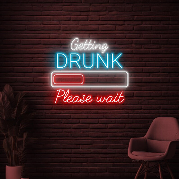 Getting Drunk Please Wait Halloween LED Neon Sign by LEDNeons