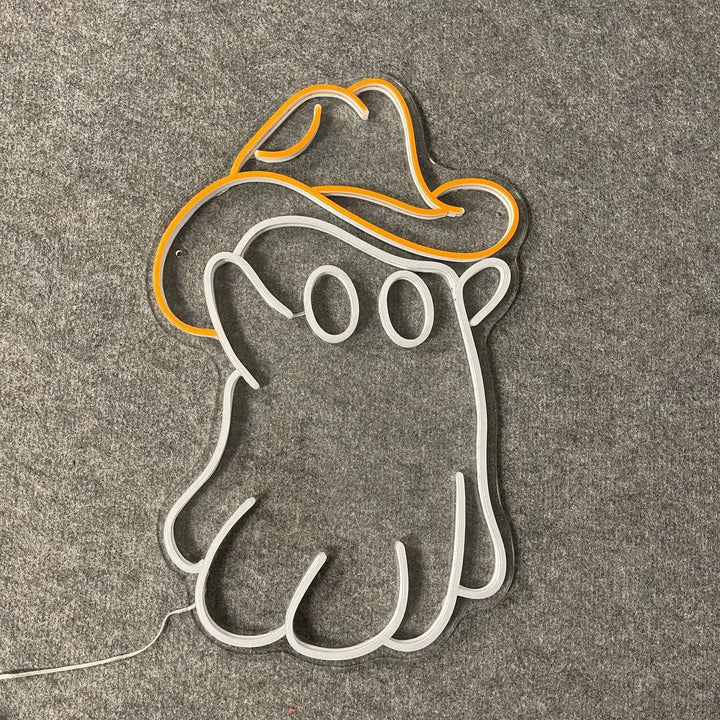Ghost Cowboy Hat Halloween LED Neon Sign by LEDNeons - light off