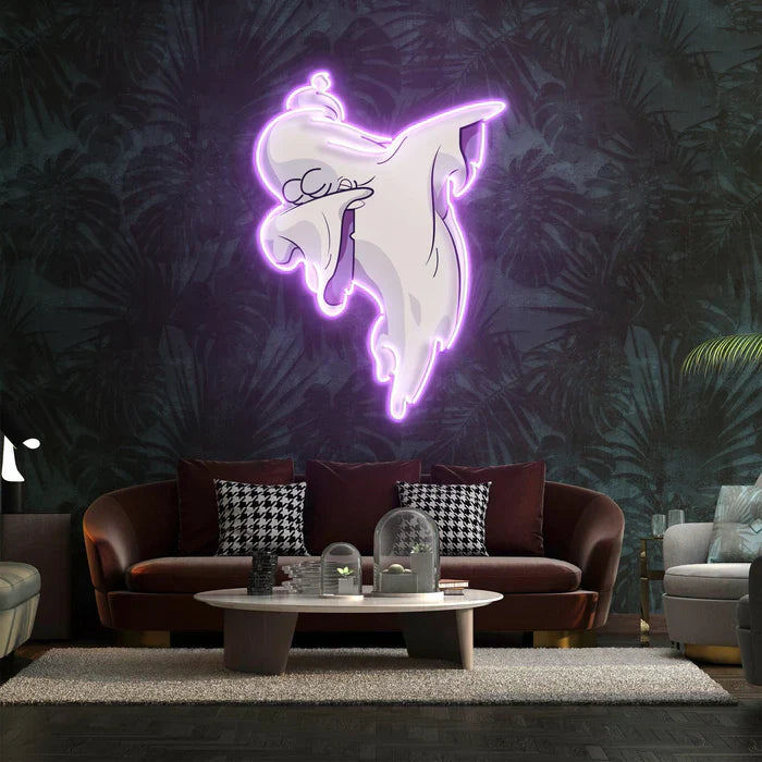 Ghost Dab Halloween LED Neon Sign by LEDNeons - fun and festive décor for walls and haunted parties.
