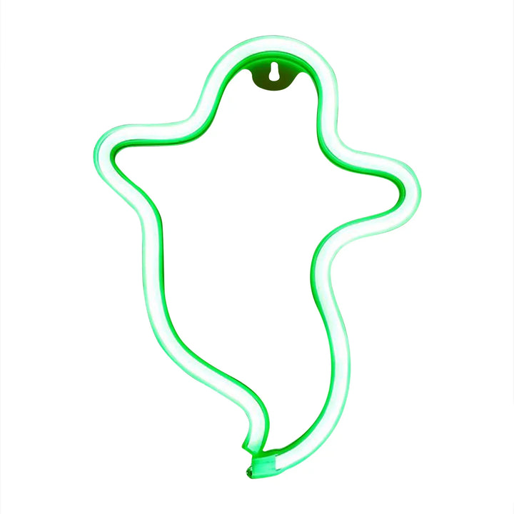 Ghost Shape Hanging Ornament Halloween LED Neon Sign by LEDNeons