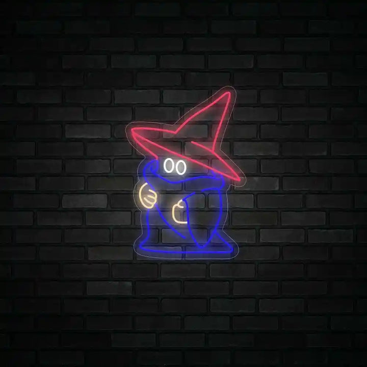 Ghost Wearing A Witch Hat Halloween LED Neon Sign by LEDNeon's - Transform your space with Halloween LED Neon Sign