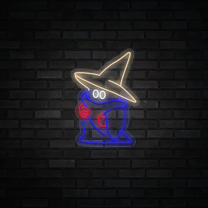 Ghost Wearing A Witch Hat Halloween LED Neon Sign by LEDNeon's - Transform your space with Halloween LED Neon Sign