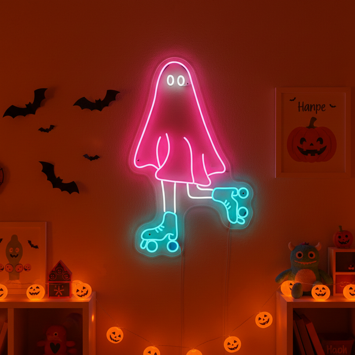 Ghost Skating Halloween LED Neon Sign by LEDNeons
