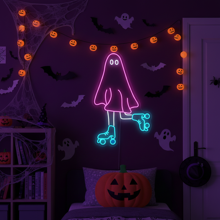 Ghost Skating Halloween LED Neon Sign by LEDNeons